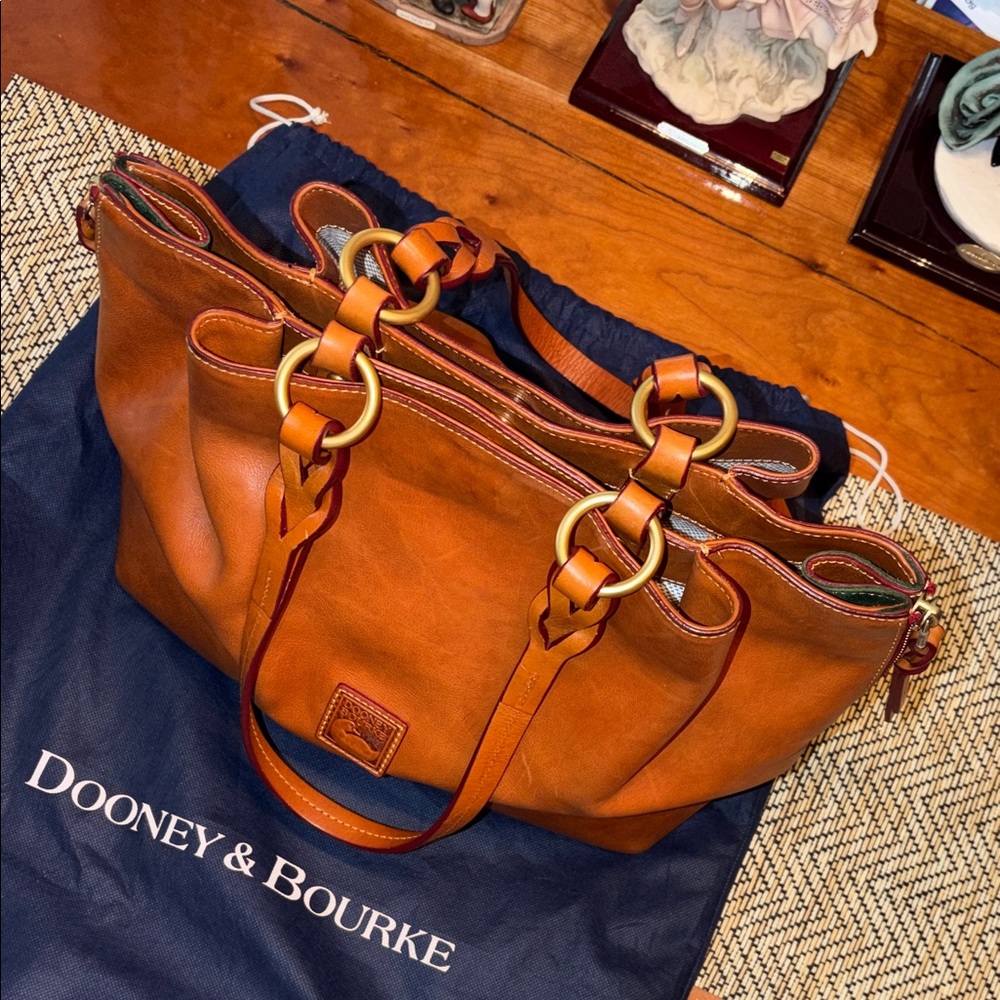Dooney & Bourke Tan Leather Shoulder Bag - Picture 2 of 16